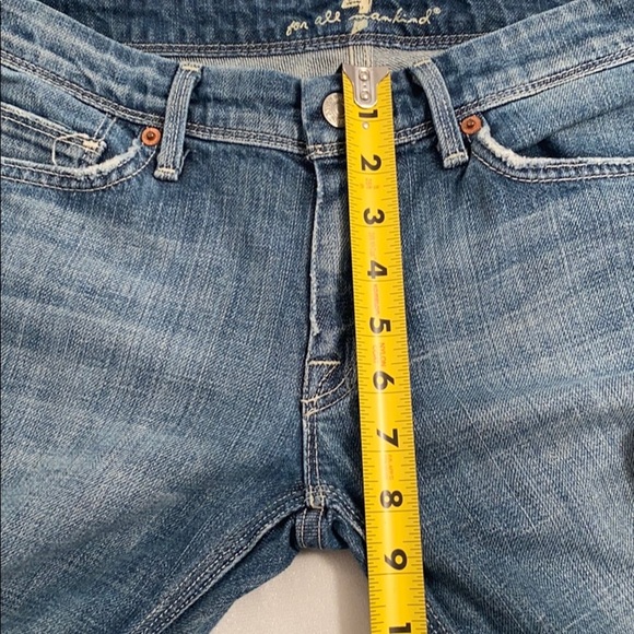 7 for all Mankind Flynt crystal embellished blue bootcut denim jeans 27 - Picture 11 of 12